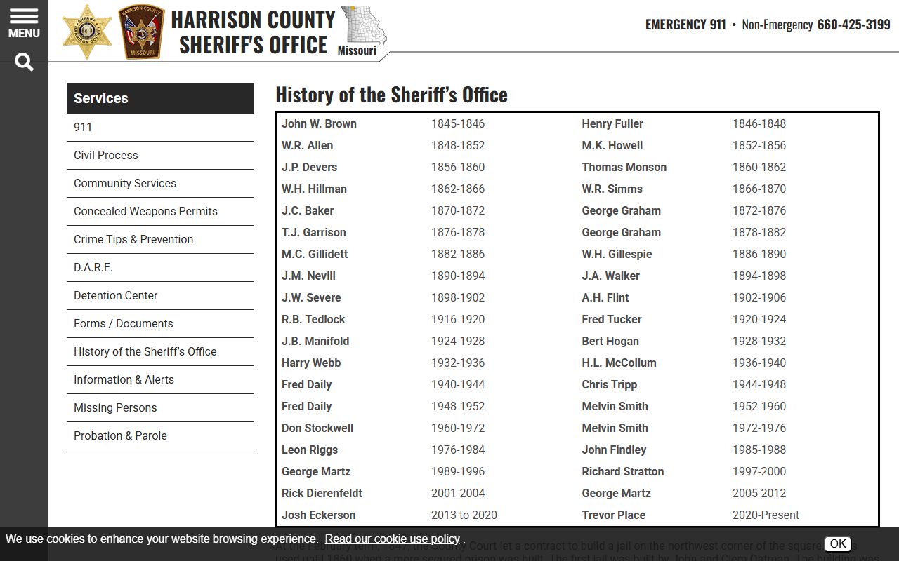 Harrison County Detention Center jail history and inmate population capacity